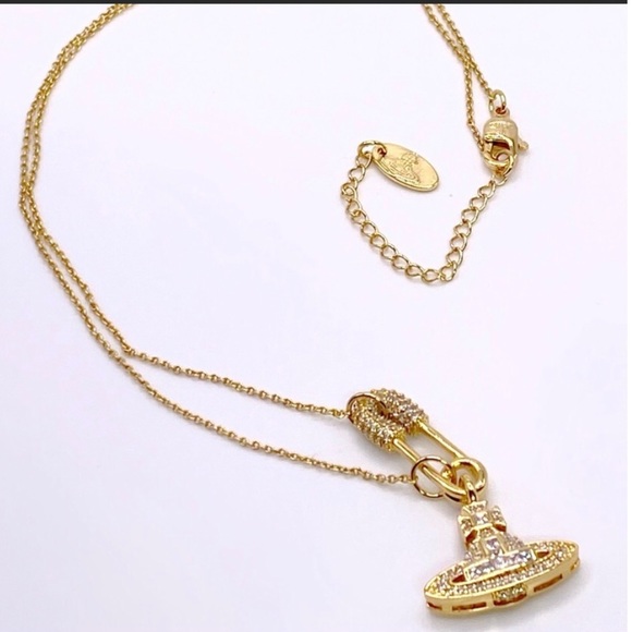 Sold out Vivienne Westwood chain & safety pin pendant necklace - Picture 3 of 5